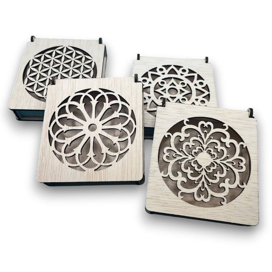 Houten geschenk doosjes (cirkel)