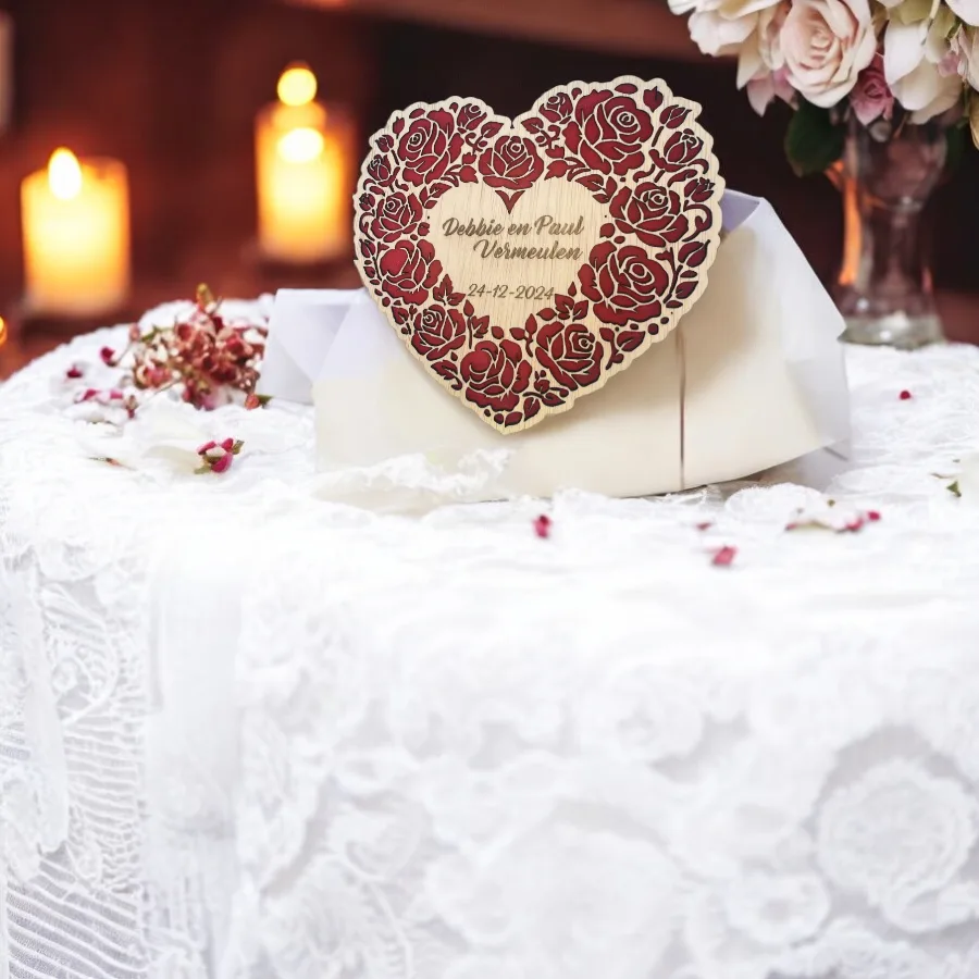 Hart met Rozen Jubileum/Trouwerij - Afbeelding 2