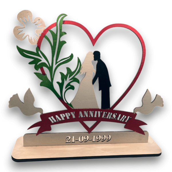 Happy Anniversary ornament met datum en jaar naar keuze