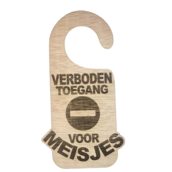 Deurhanger: Verboden toegang voor meisjes