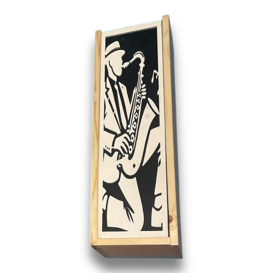 Muzikale wijnkist Saxofoon - Afbeelding 3