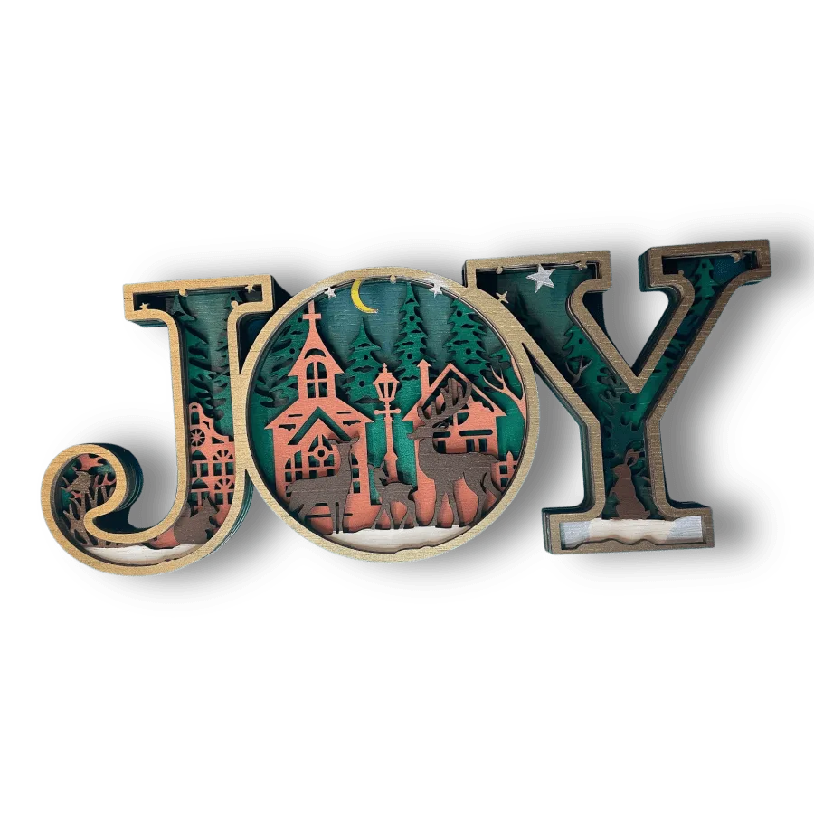 Kerst ornament 'JOY' - Afbeelding 3