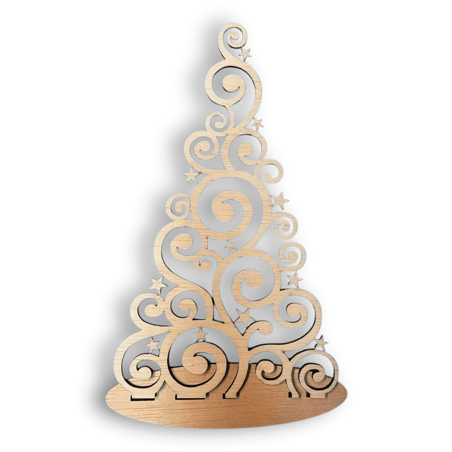Kerstboom uit hout gesneden - Afbeelding 9