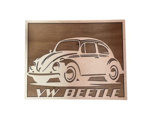 Houten wanddecoratie van de Volkswagen Beetle