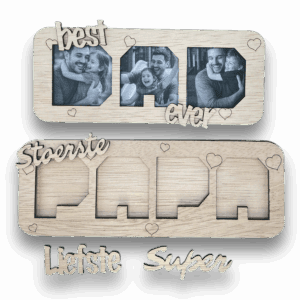 Fotolijstje: Liefste/Stoerste/Super papa, Best dad ever/Super dad (Vaderdag)