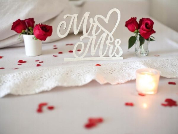 Houten topper Mr & Mrs - Afbeelding 2