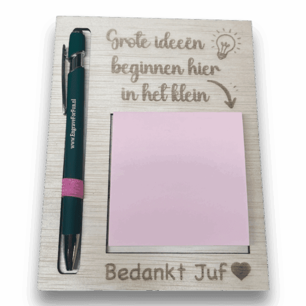 Houten Post-it notes voor de juf of meester - Afbeelding 2
