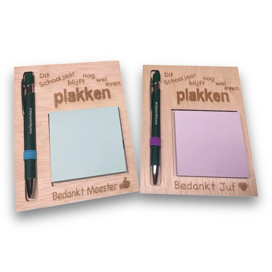 Houten Post-it notes voor de juf of meester - Afbeelding 2