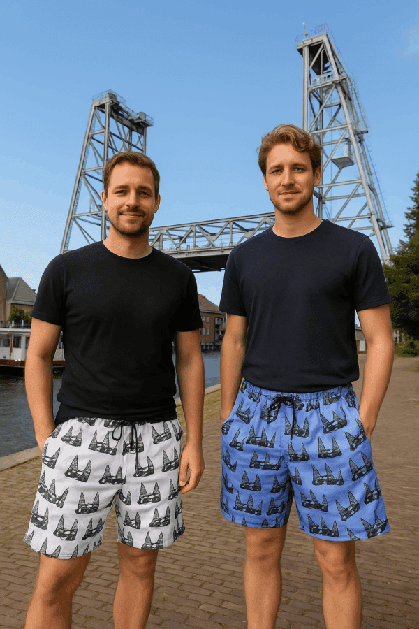 Leuke short met een all over print van de hefbrug - Afbeelding 5
