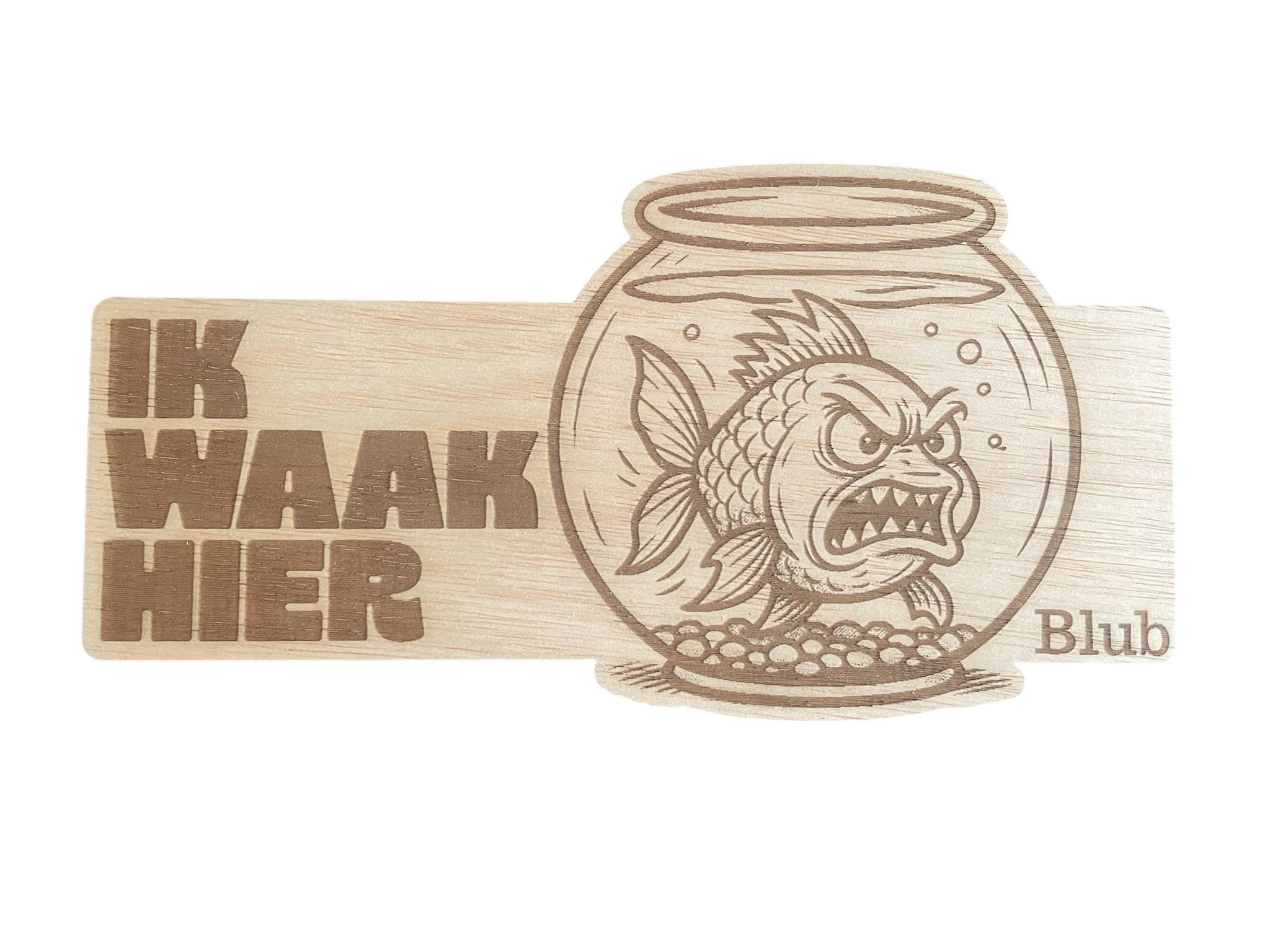 Houten waakbordjes: Hier waak ik..... - Afbeelding 3