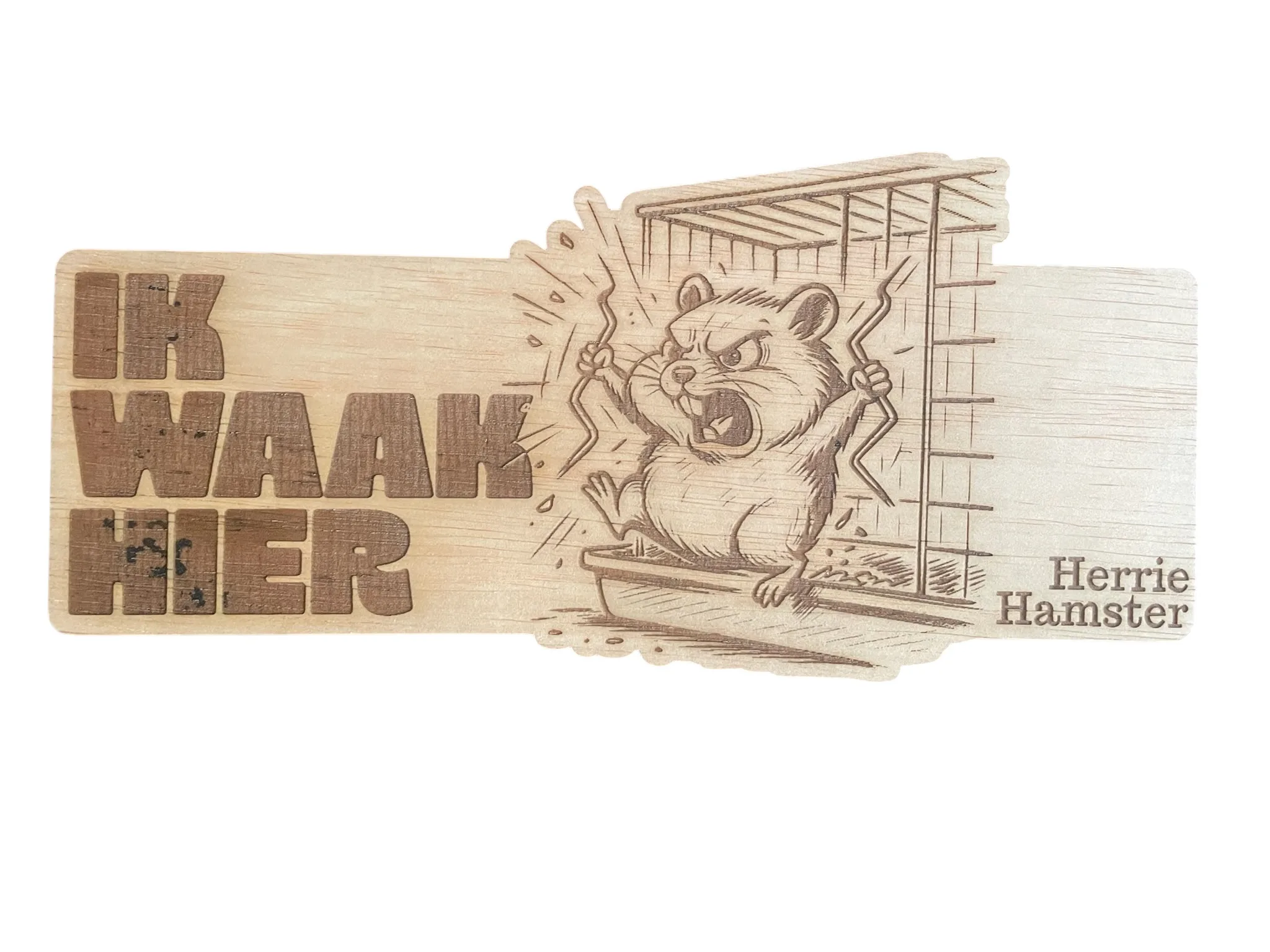 Houten waakbordjes: Hier waak ik..... - Afbeelding 4