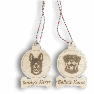Honden Kerstbal met gravering