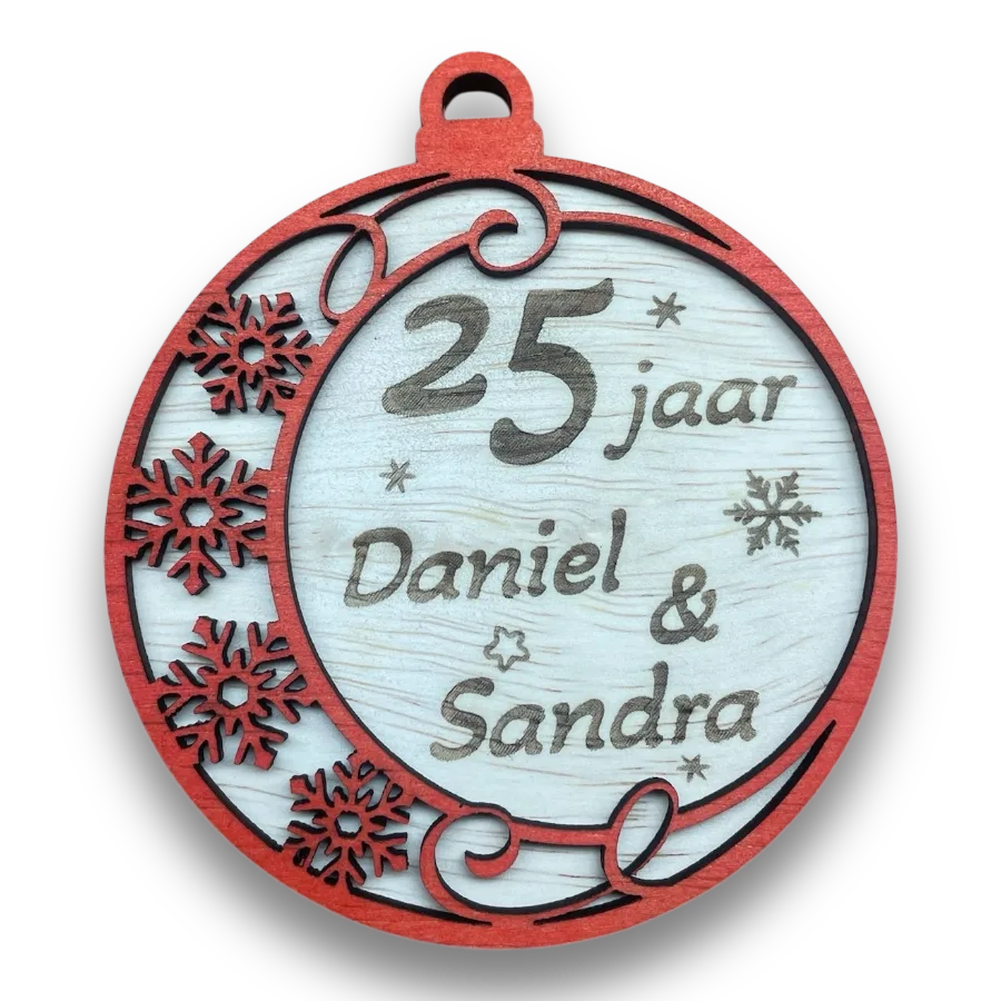 Kerstbal met ** jaar + namen - Afbeelding 2